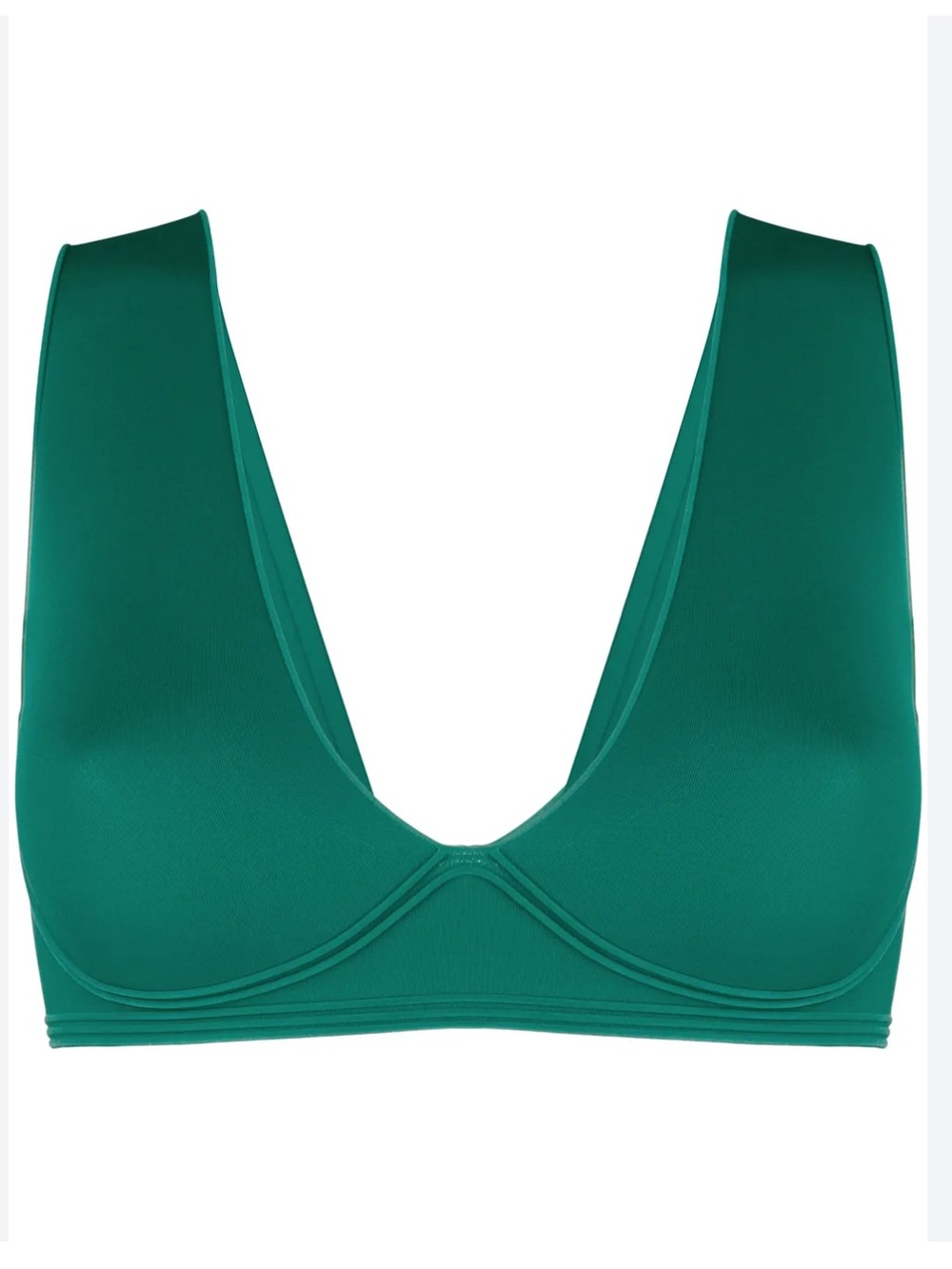Wolford Cara Plunge Bikini Top Emerald Green XS NWT $220
